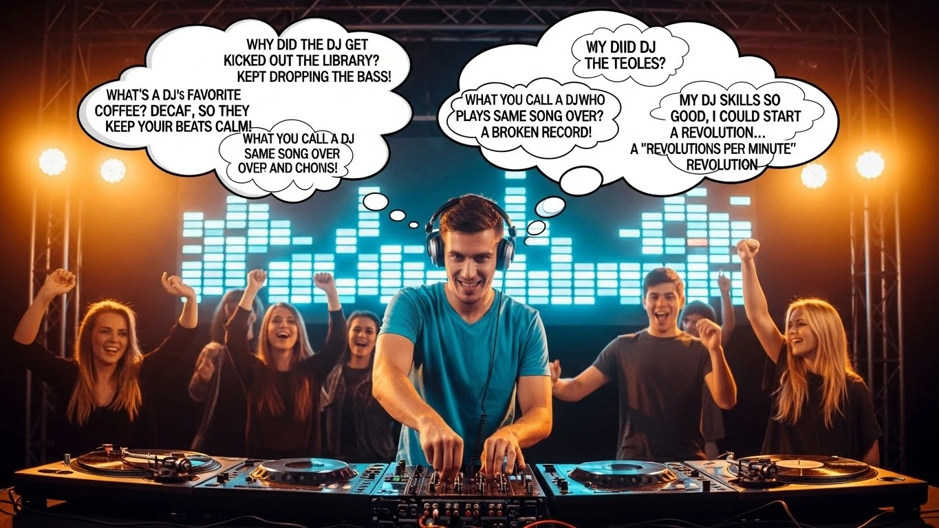 DJ Jokes About Turntables and Mixing