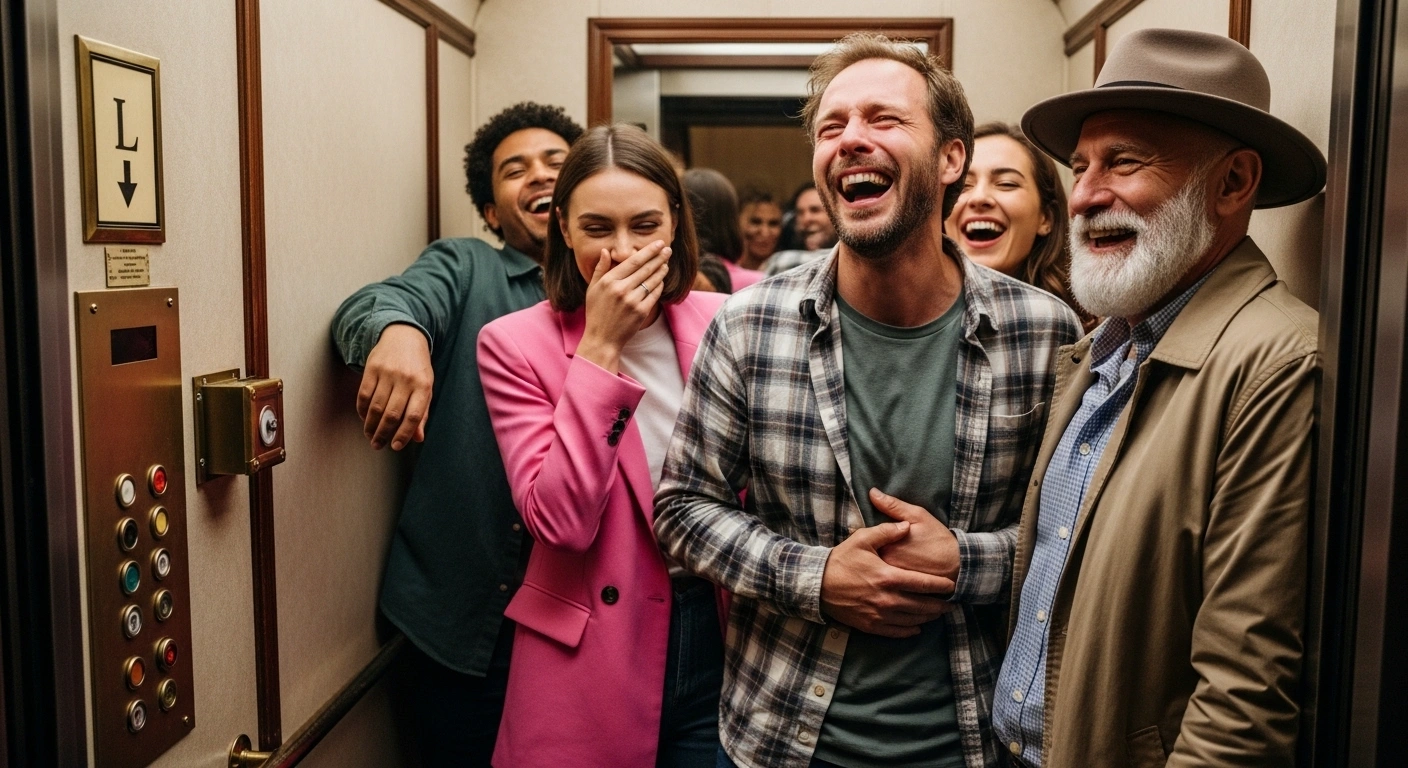 Stuck in elevator jokes