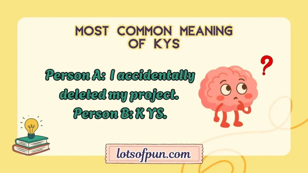 Most Common Meaning of KYS