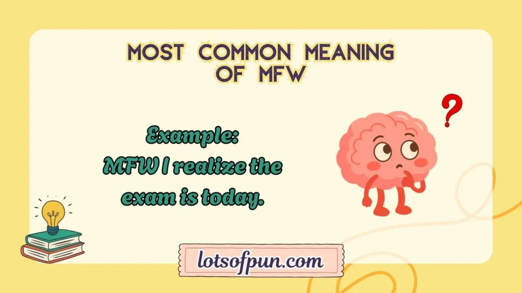 Most Common Meaning of MFW