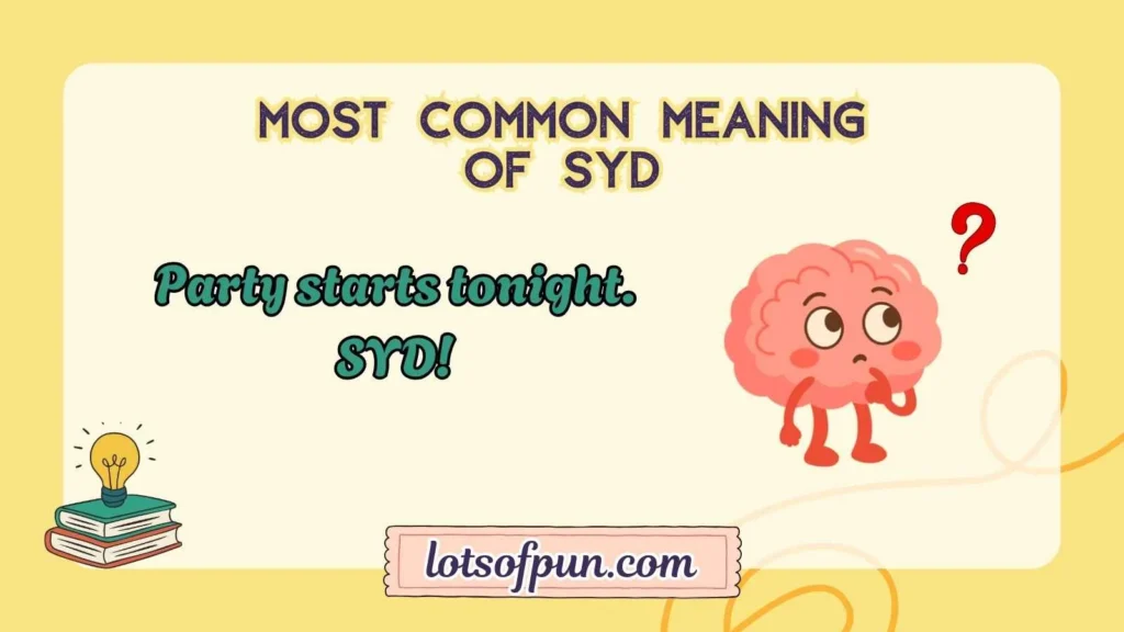 Most Common Meaning of SYD